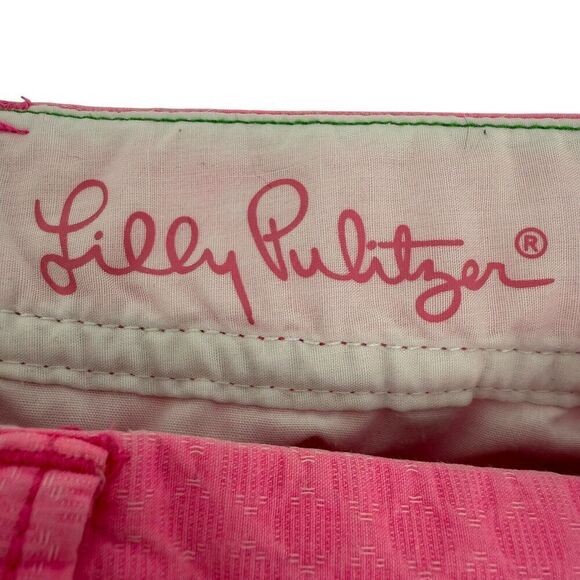 Lilly Pulitzer Callahan Shorts Size 2 Solid Pink Textured Preppy Beach Chino - Picture 6 of 9